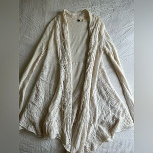 Free People Cream Relaxed Fit Cardigan